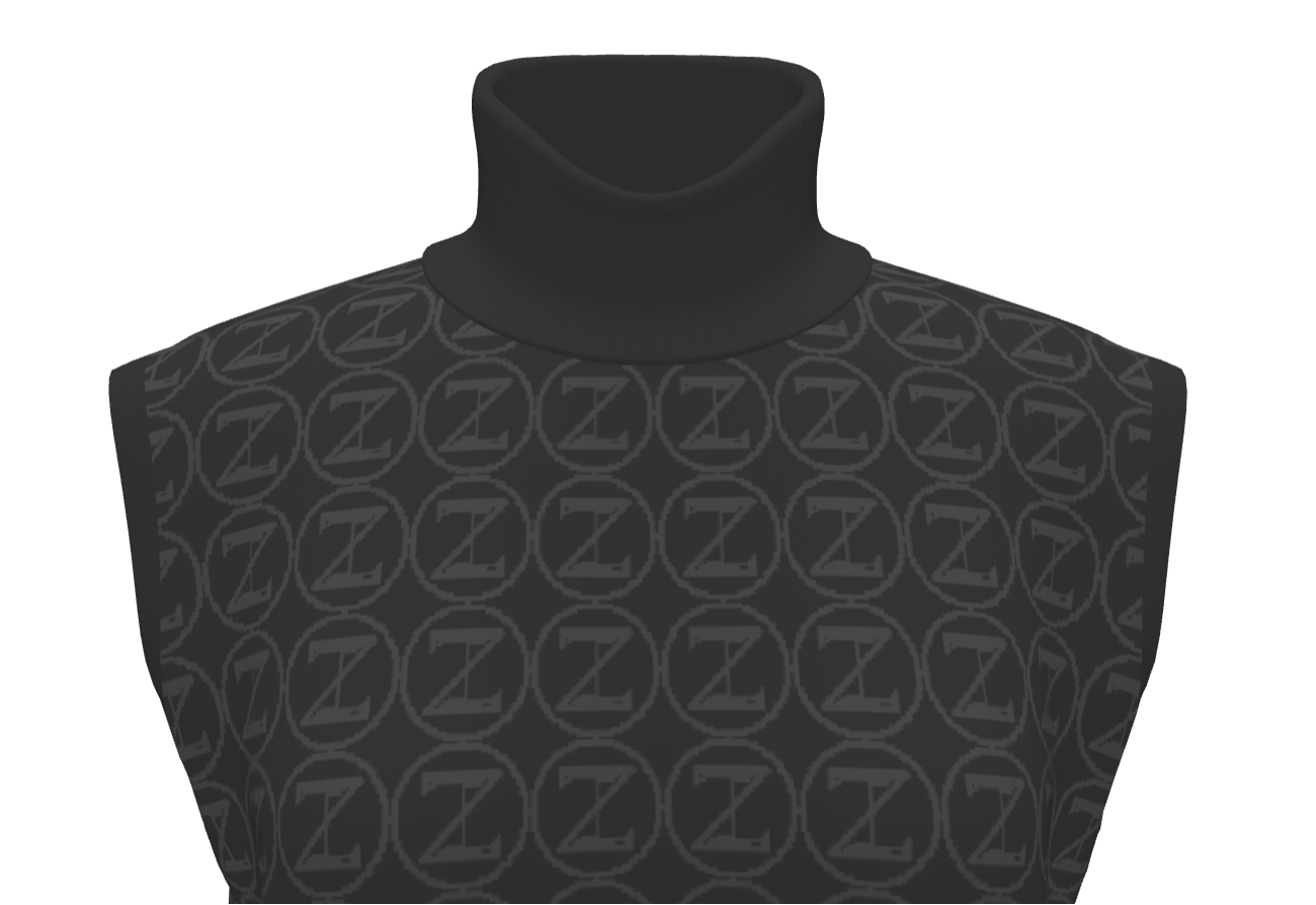 Inaugural Logo Turtleneck Vest - Black and Gray