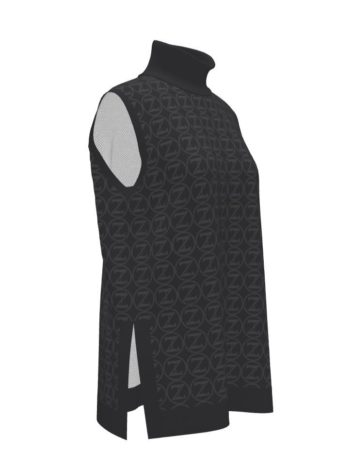 Inaugural Logo Turtleneck Vest - Black and Gray